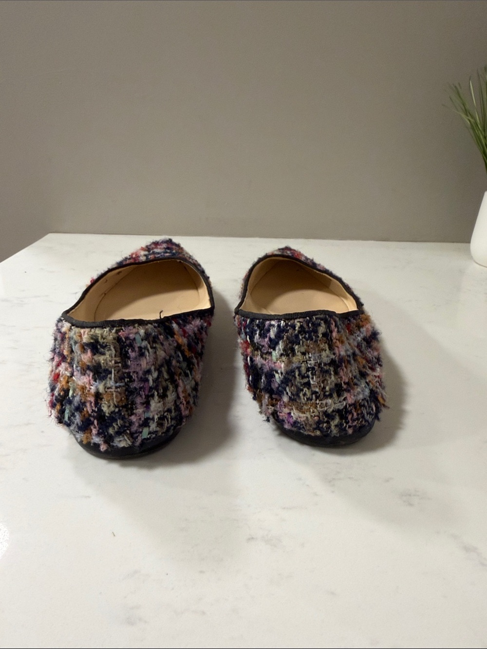 Nine West Multicolor Tweed Pointed Toe Flats with Black Trim - Picture 7 of 7